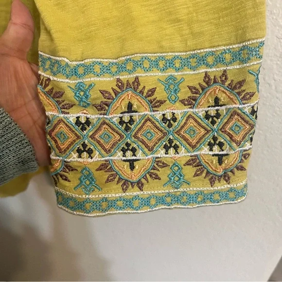 Soft Surroundings blouse tunic sunrise Embroidered V-Neck boho floral cotton 3x - Picture 5 of 9